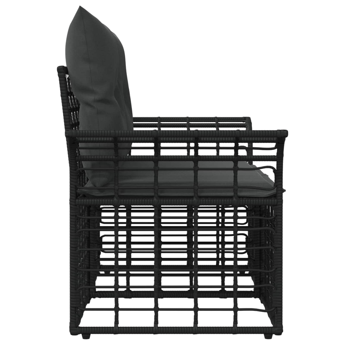 Vanjski loveseat 2 kom. 2-Broj sjedala Crna i tamno siva