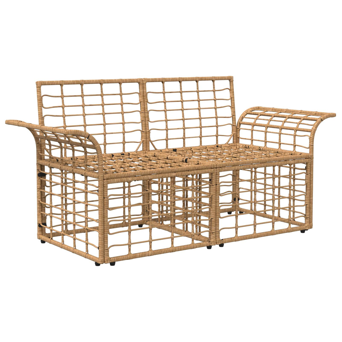 Vanjski loveseat 2 kom. 2-sjedalo Prirodna i krema bijela