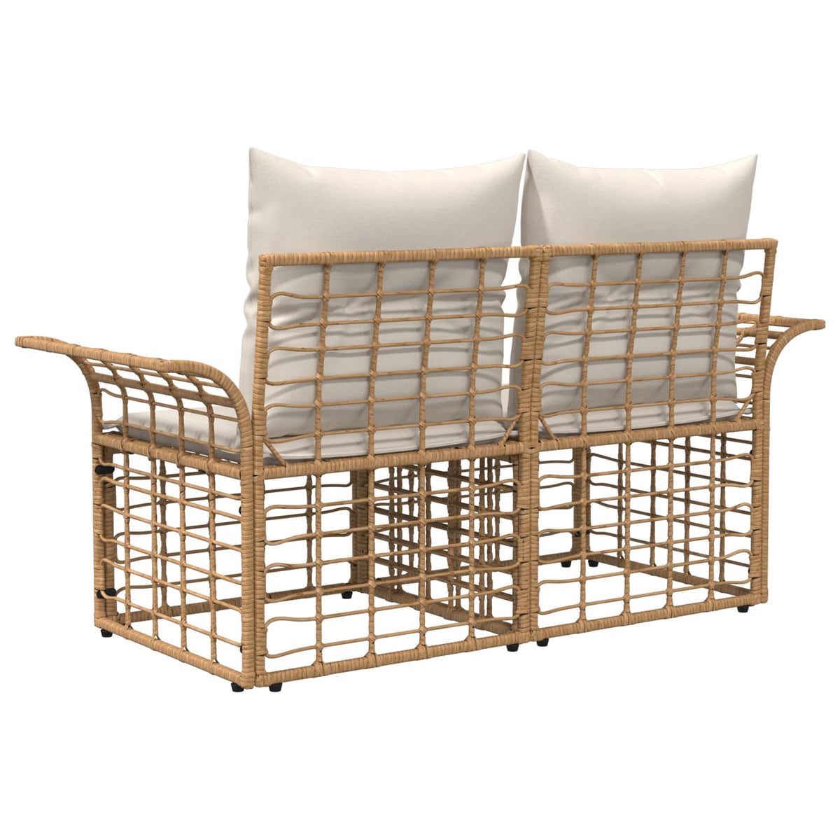 Vanjski loveseat 2 kom. 2-sjedalo Prirodna i krema bijela