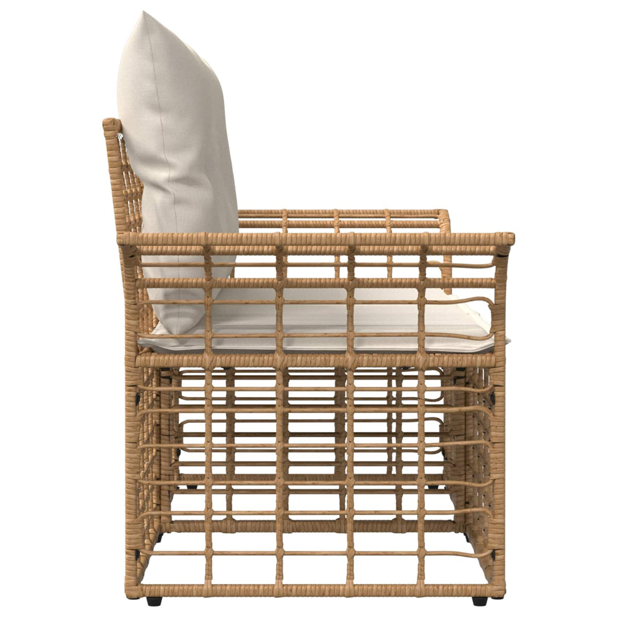 Vanjski loveseat 2 kom. 2-sjedalo Prirodna i krema bijela
