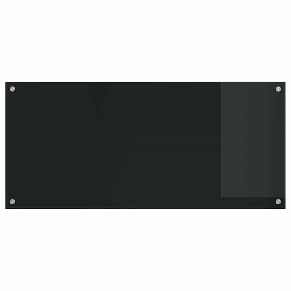 Kuhinjski zid 2 pcs Crna 110 x 50 cm Staklo otporno na udarce