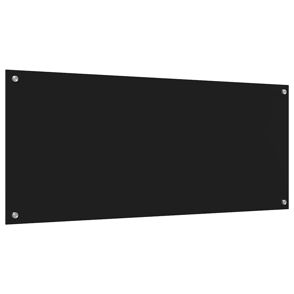 Kuhinjski zid 2 pcs Crna 120 x 50 cm Staklo otporno na udarce