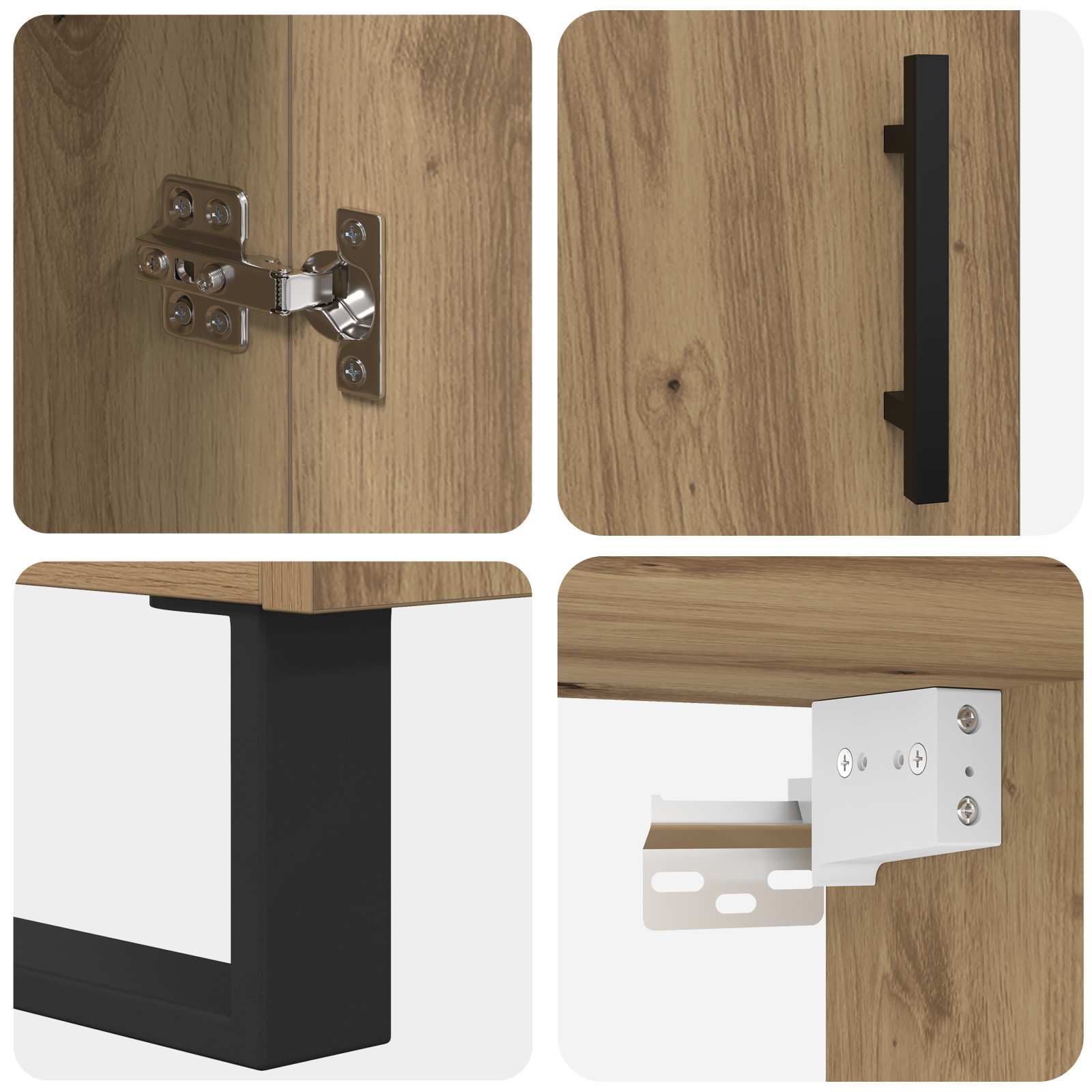 Highboard 2 pcs Umjetnički hrast Konstruirano drvo