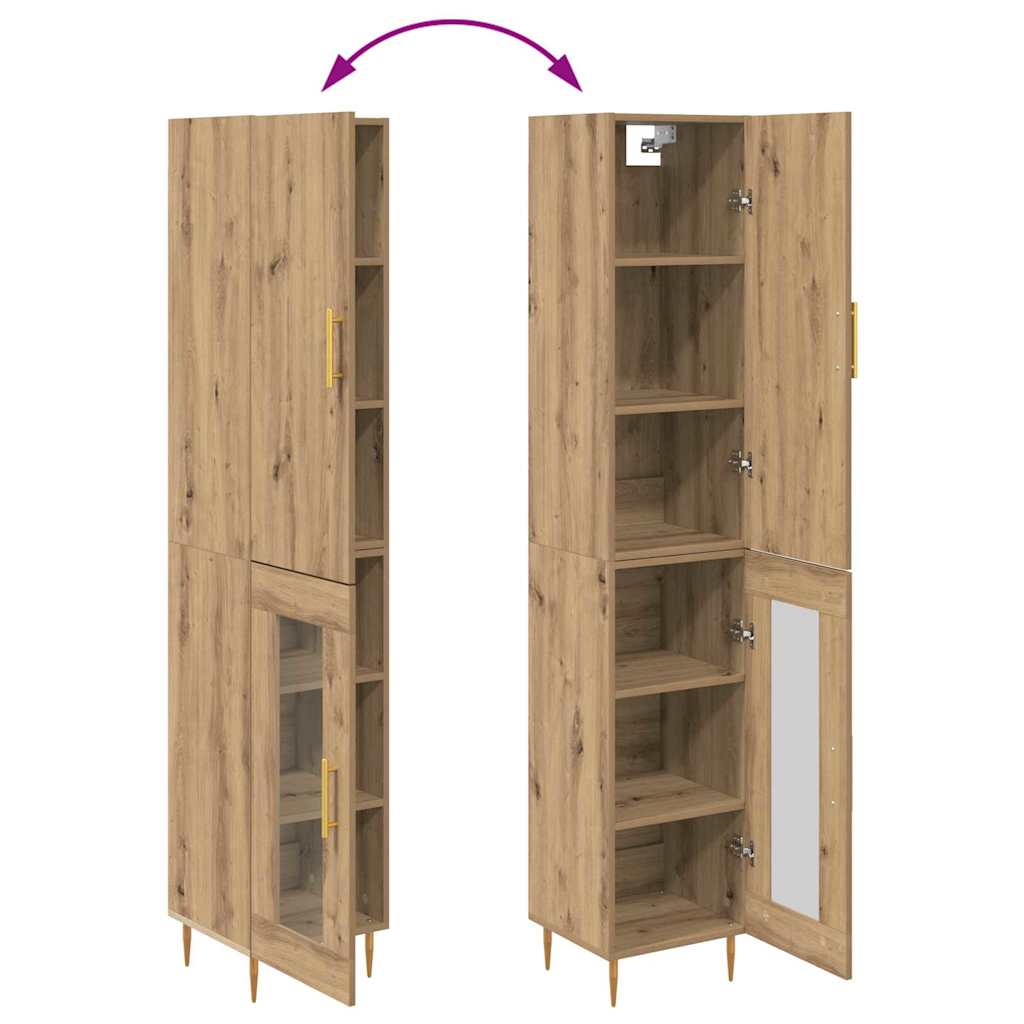 Highboard 2 pcs Umjetnički hrast Konstruirano drvo