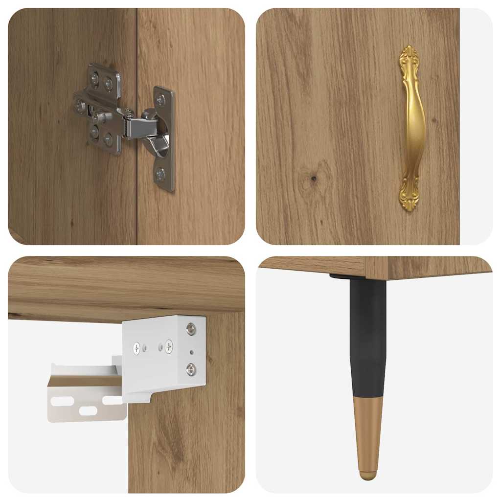 Highboard 2 pcs Umjetnički hrast Konstruirano drvo