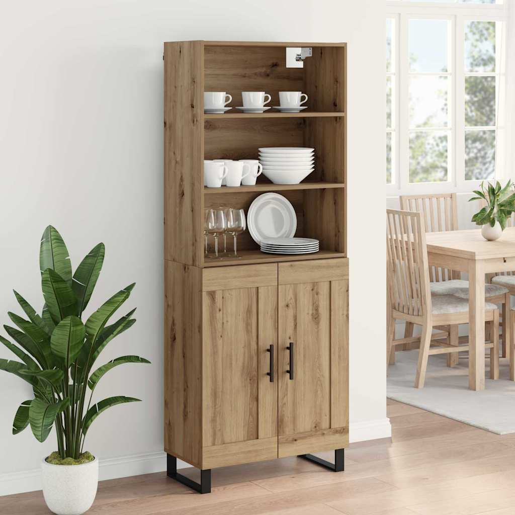 Highboard 2 pcs Umjetnički hrast Konstruirano drvo