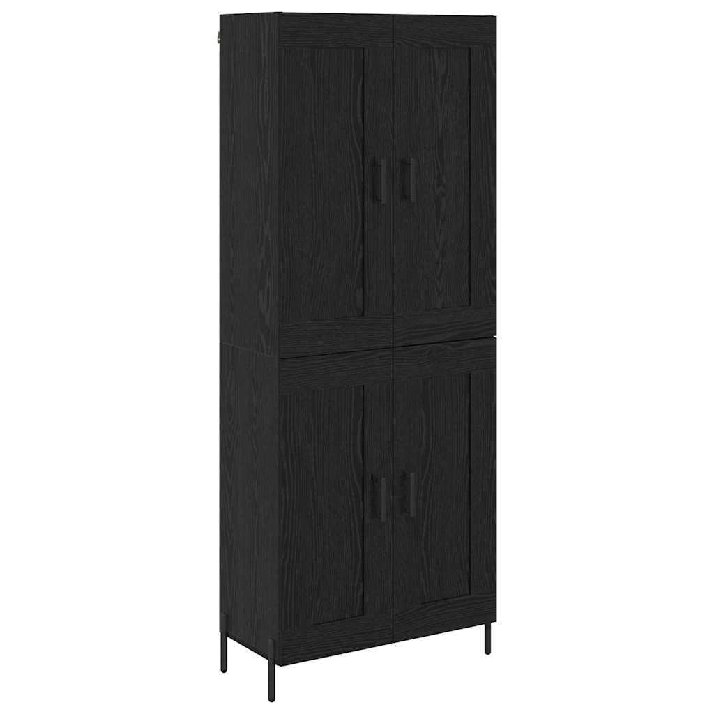 Highboard 2 pcs Crni hrast Konstruirano drvo