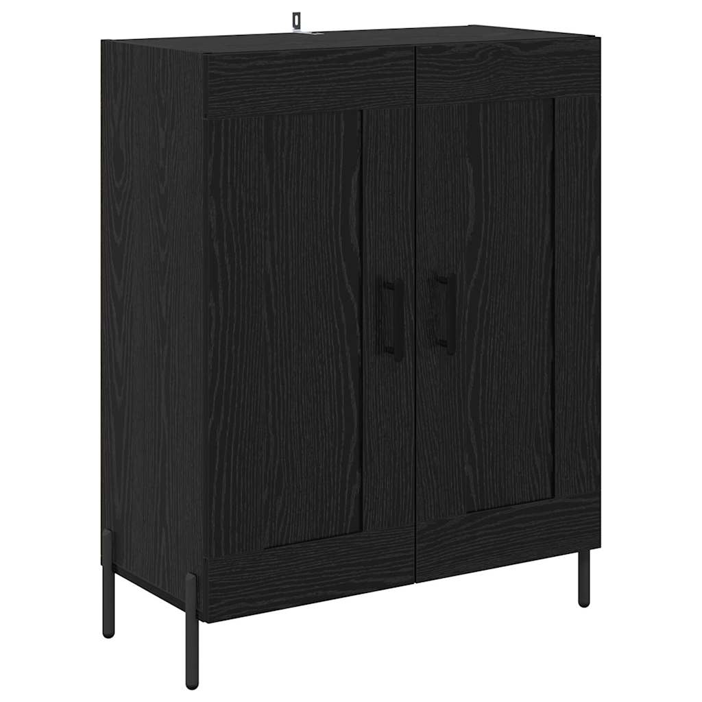 Highboard 2 pcs Crni hrast Konstruirano drvo
