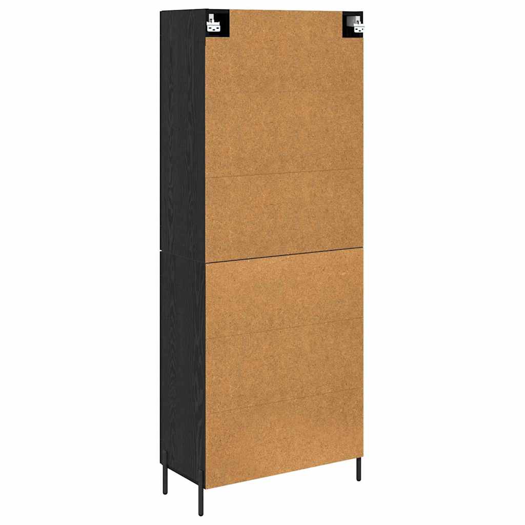 Highboard 2 pcs Crni hrast Konstruirano drvo