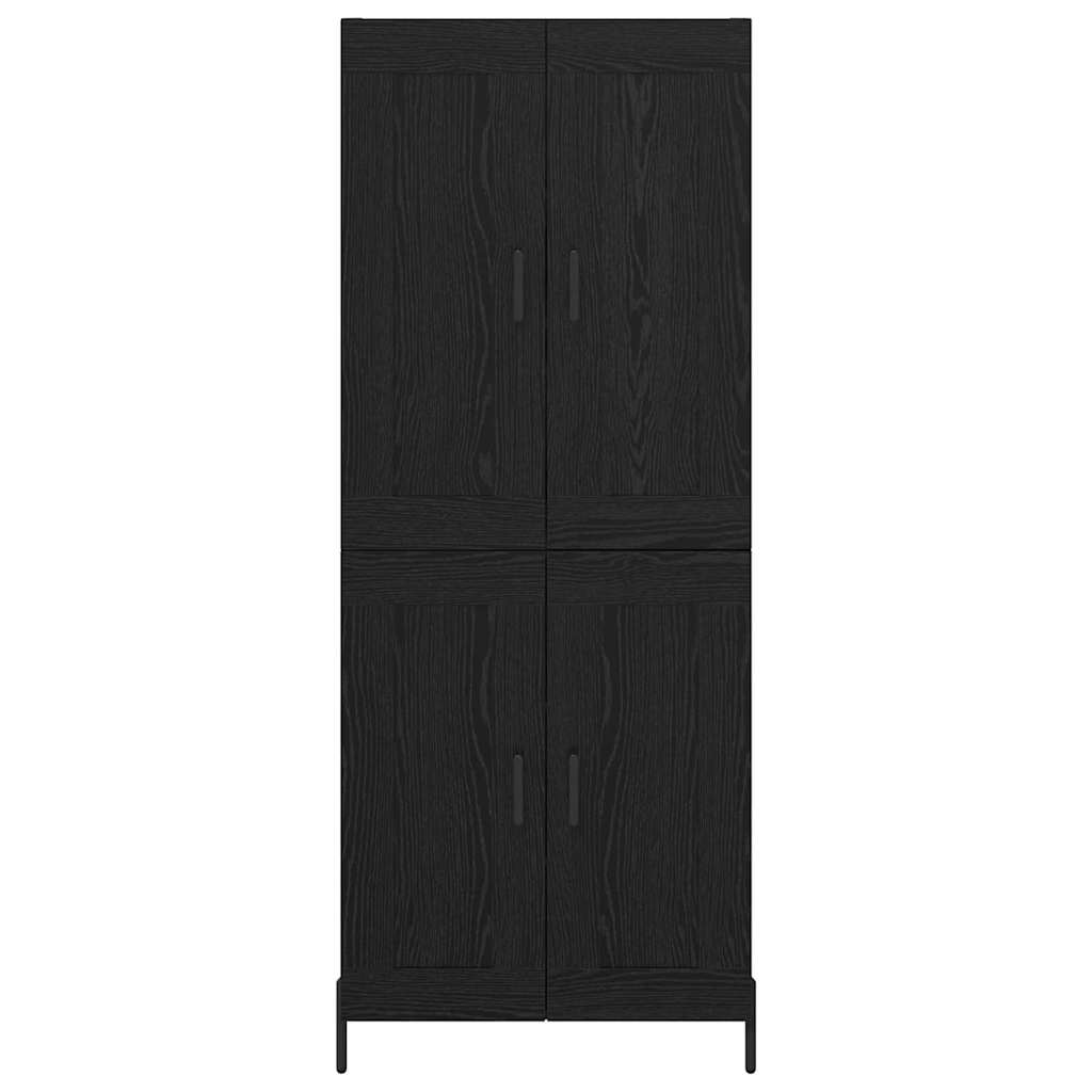 Highboard 2 pcs Crni hrast Konstruirano drvo