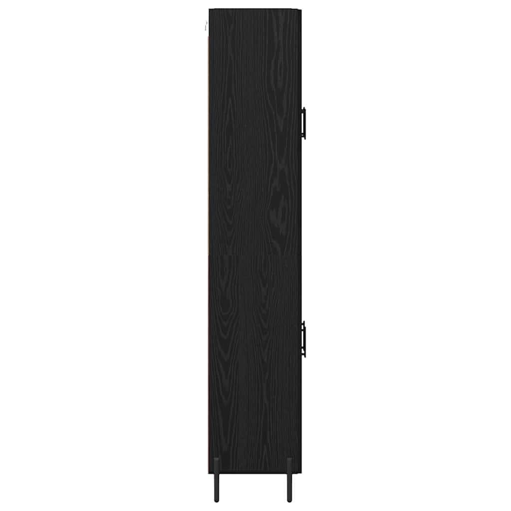 Highboard 2 pcs Crni hrast Konstruirano drvo