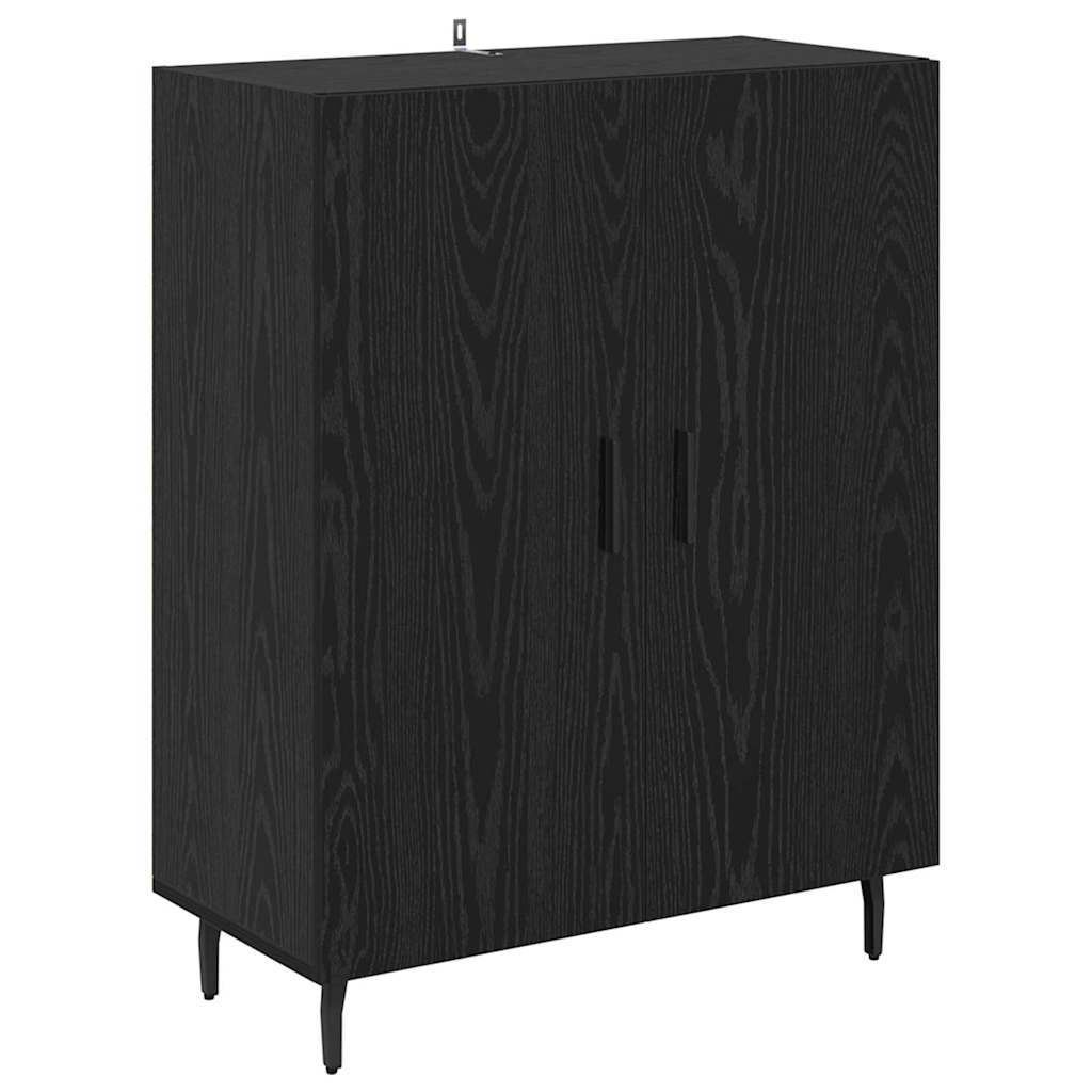 Highboard 2 pcs Crni hrast Konstruirano drvo