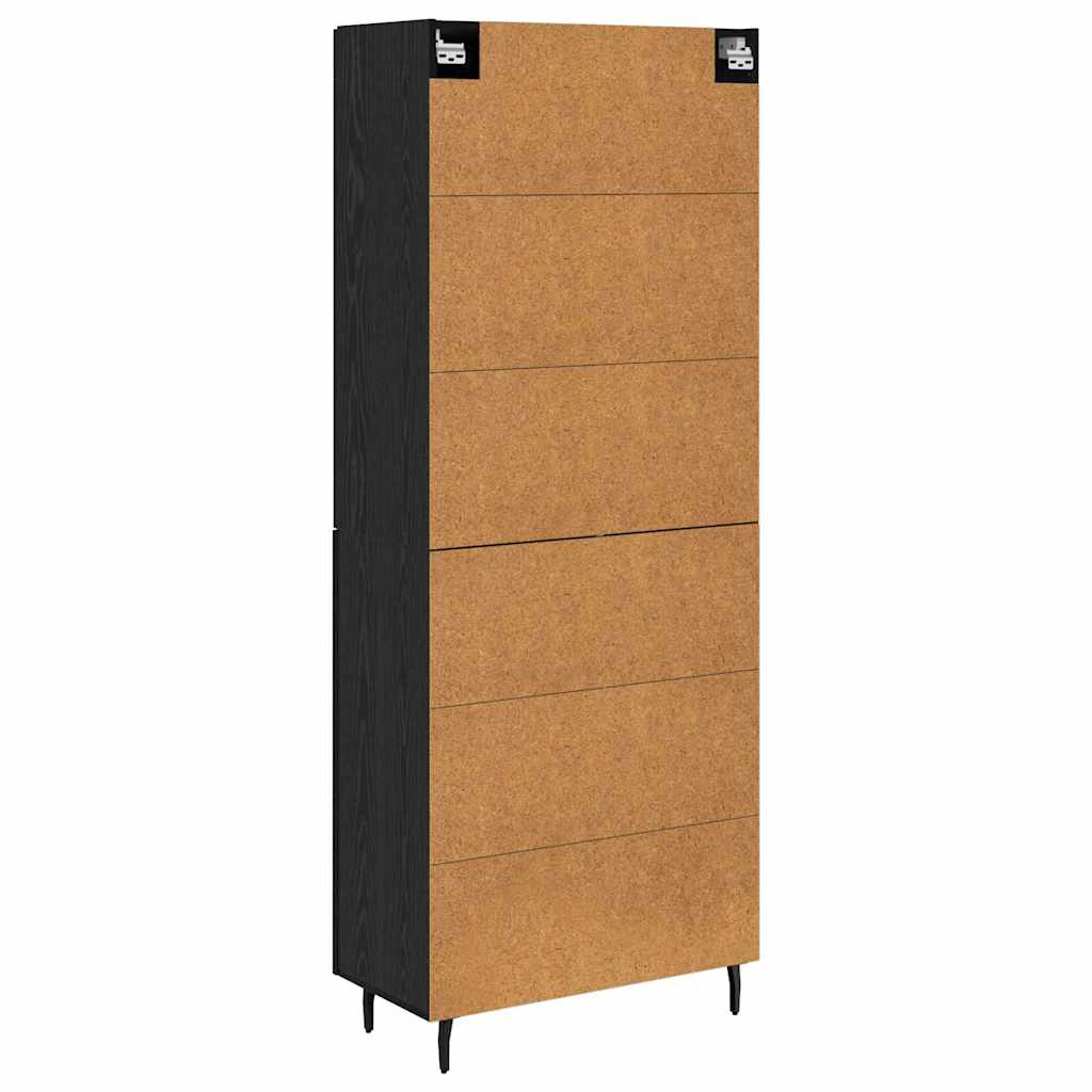 Highboard 2 pcs Crni hrast Konstruirano drvo