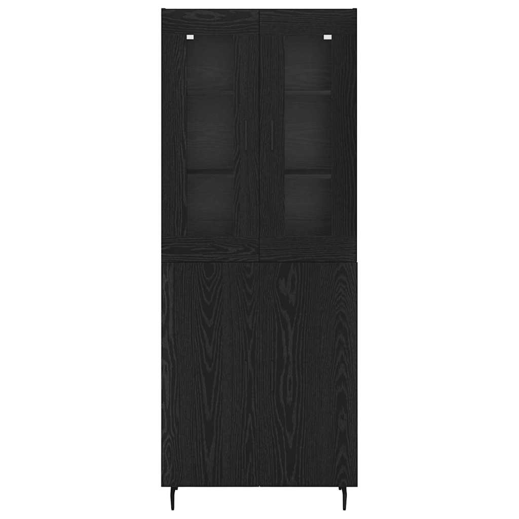 Highboard 2 pcs Crni hrast Konstruirano drvo
