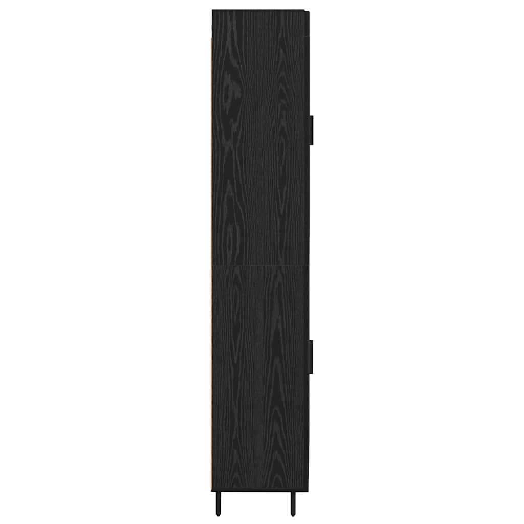 Highboard 2 pcs Crni hrast Konstruirano drvo