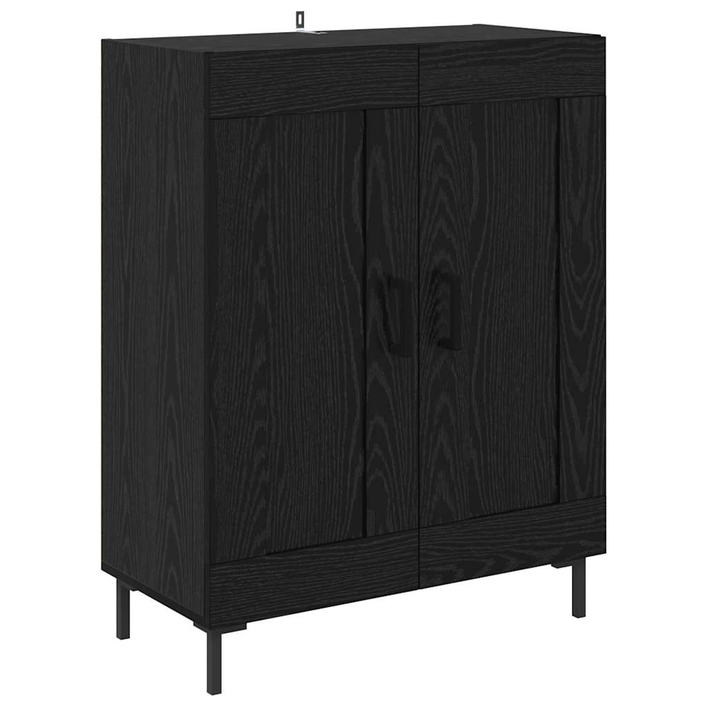 Highboard 2 pcs Crni hrast Konstruirano drvo