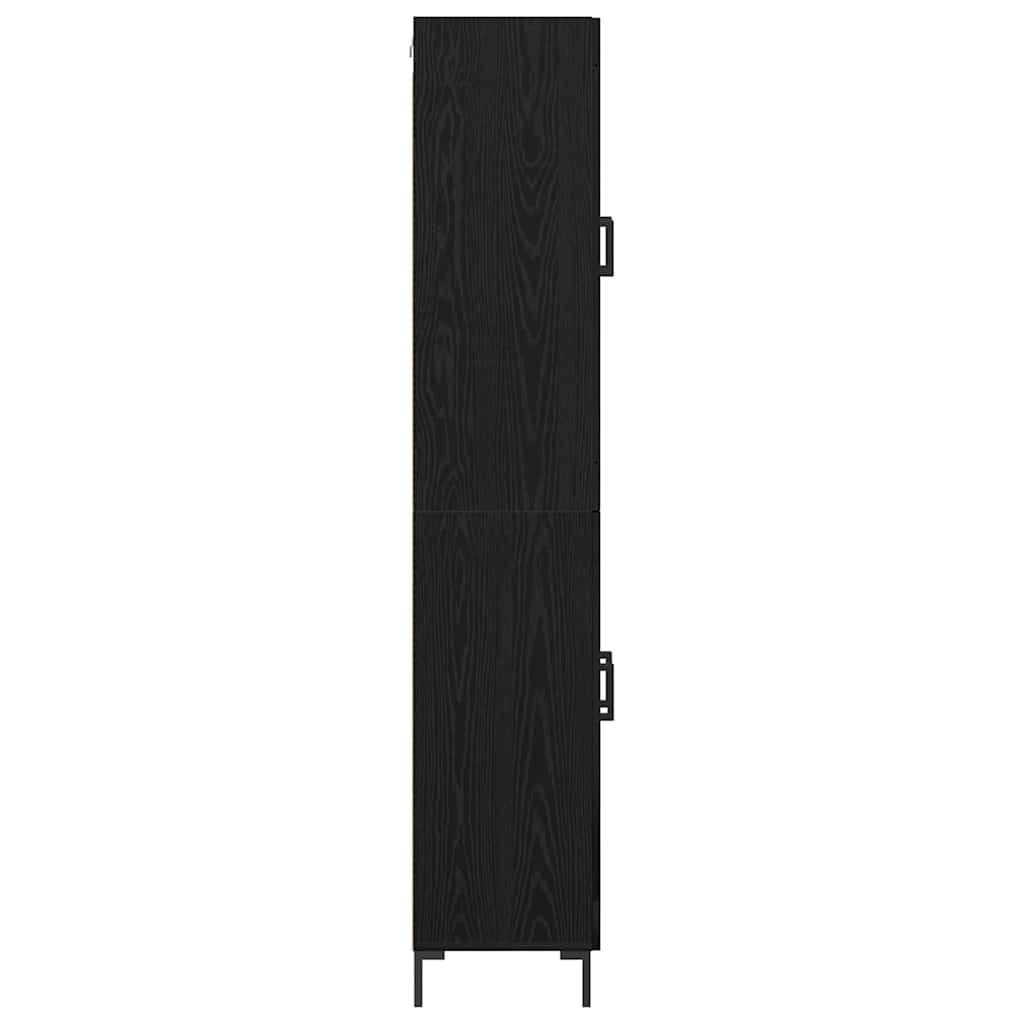 Highboard 2 pcs Crni hrast Konstruirano drvo