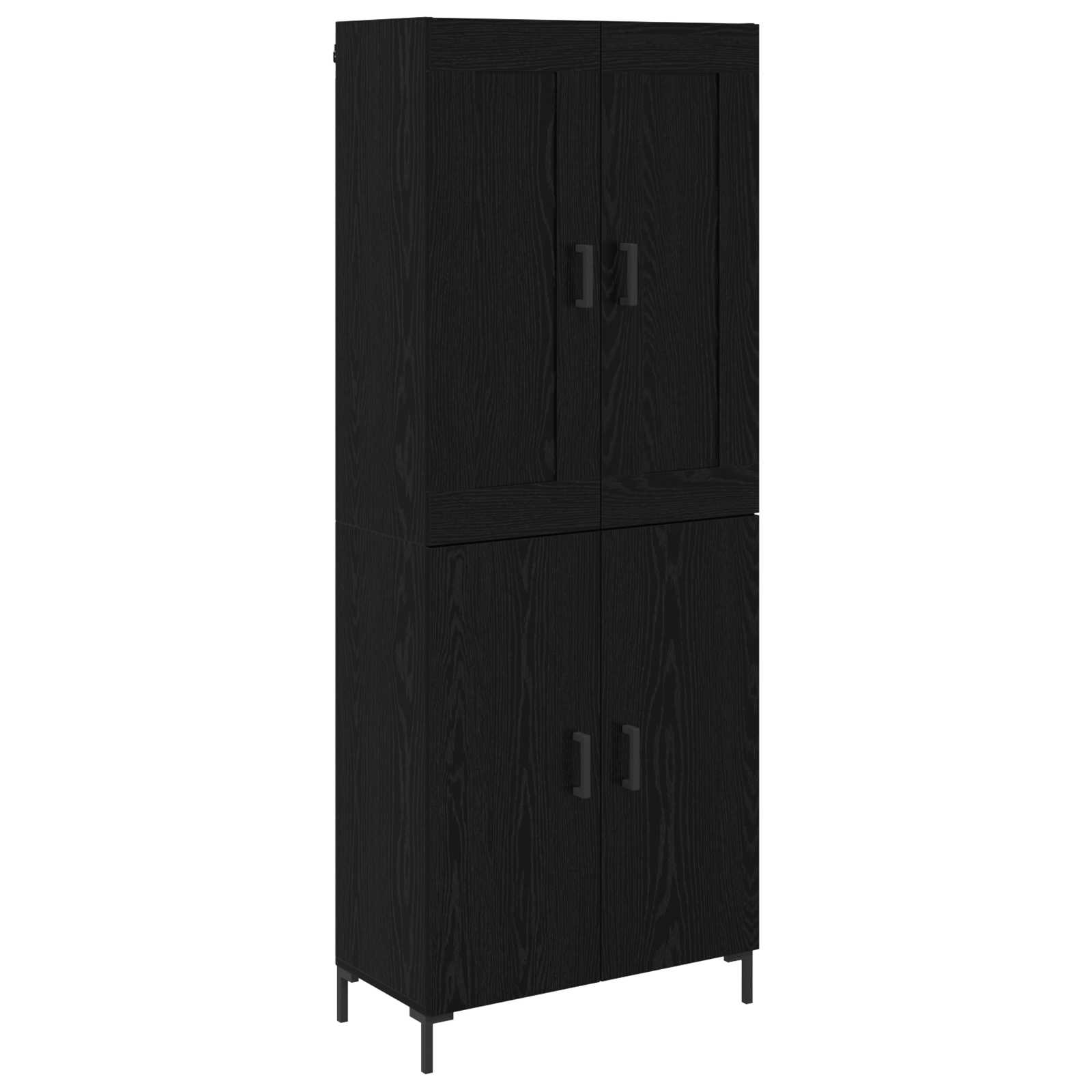 Highboard 2 pcs Crni hrast Konstruirano drvo