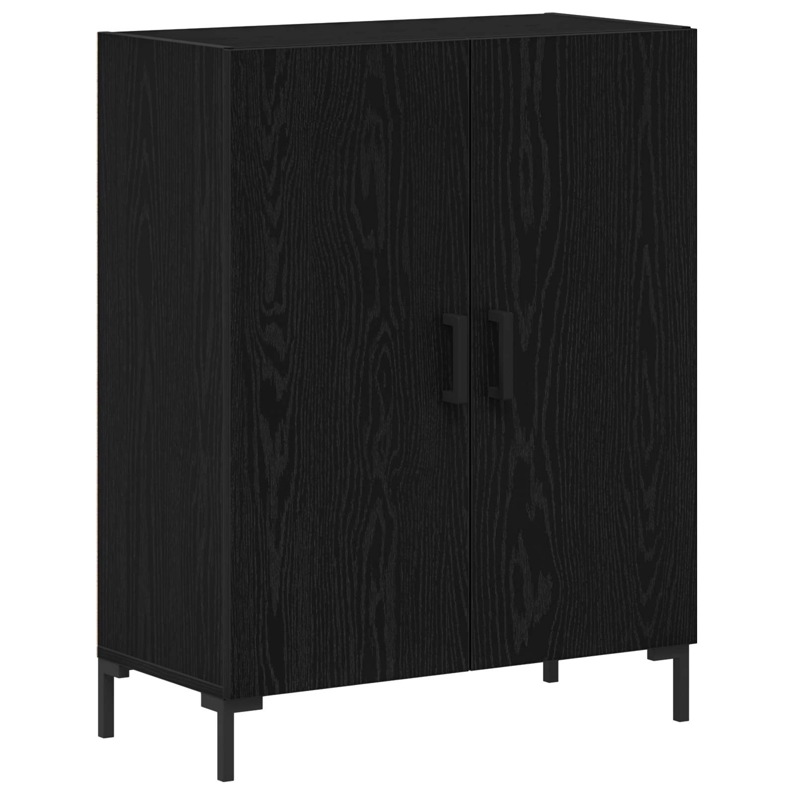 Highboard 2 pcs Crni hrast Konstruirano drvo