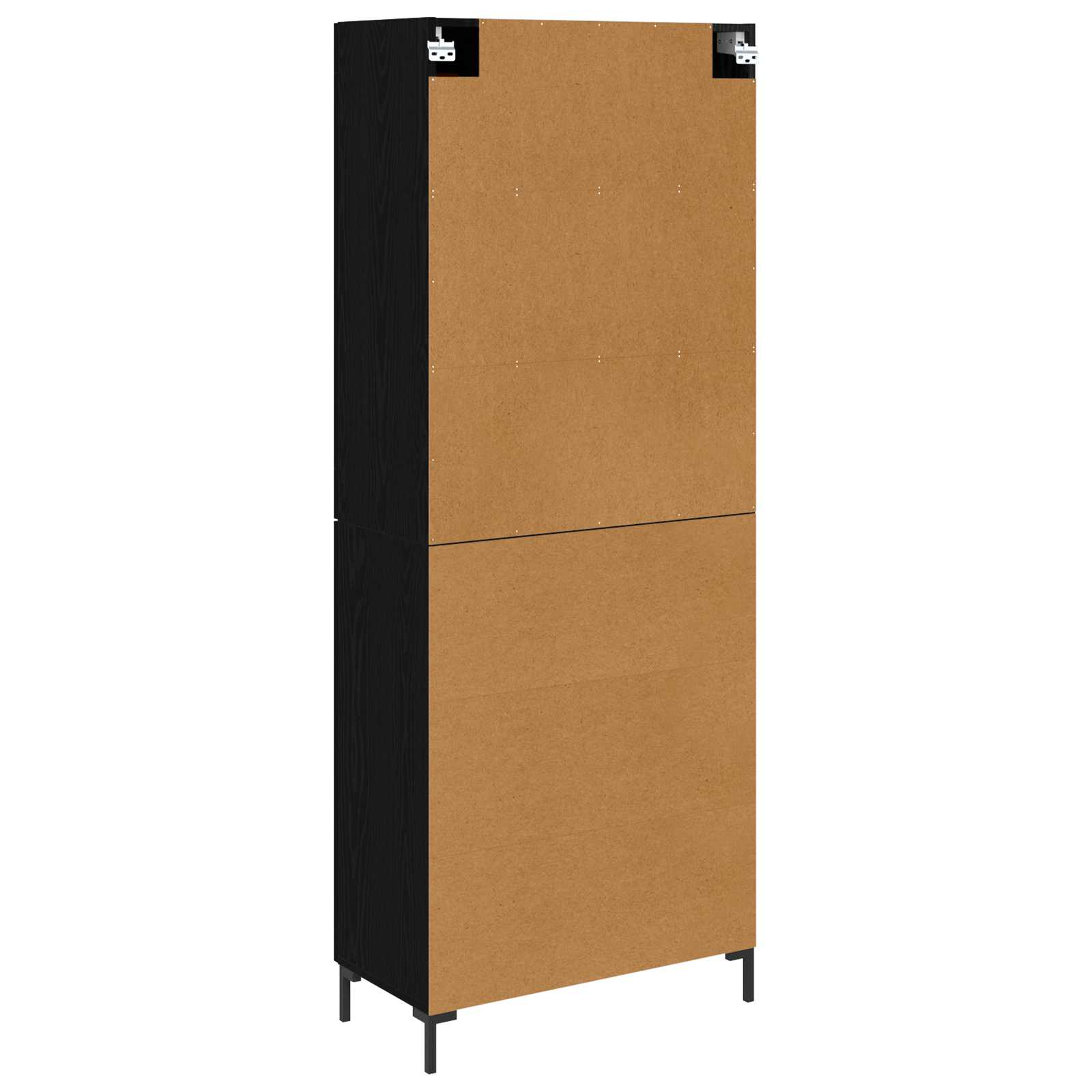 Highboard 2 pcs Crni hrast Konstruirano drvo