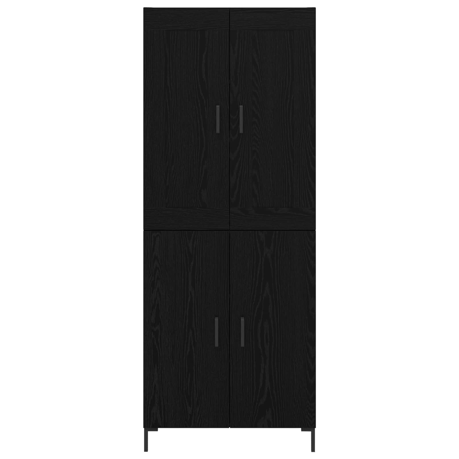 Highboard 2 pcs Crni hrast Konstruirano drvo