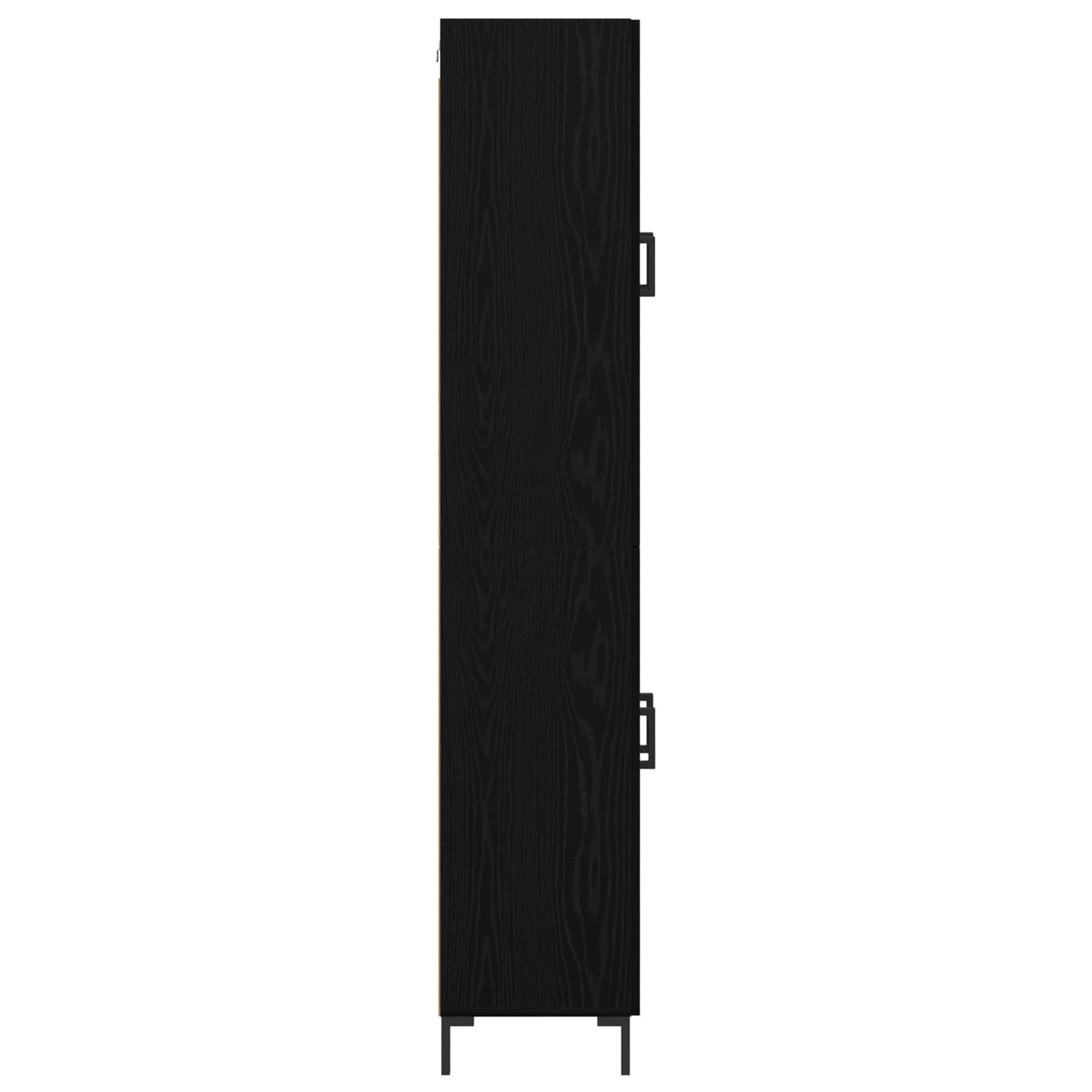 Highboard 2 pcs Crni hrast Konstruirano drvo