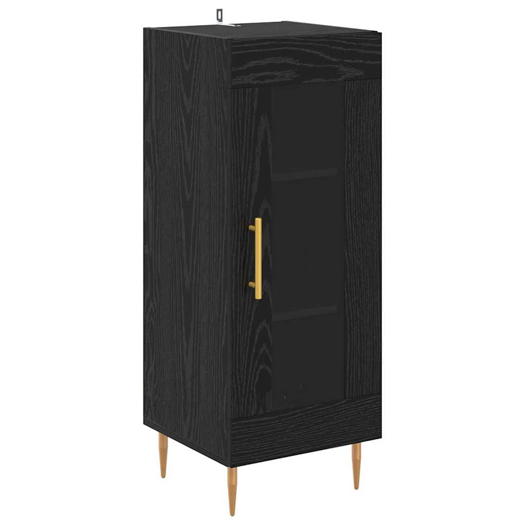 Highboard 2 pcs Crni hrast Konstruirano drvo