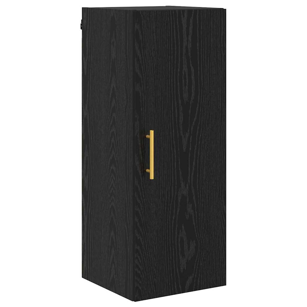 Highboard 2 pcs Crni hrast Konstruirano drvo