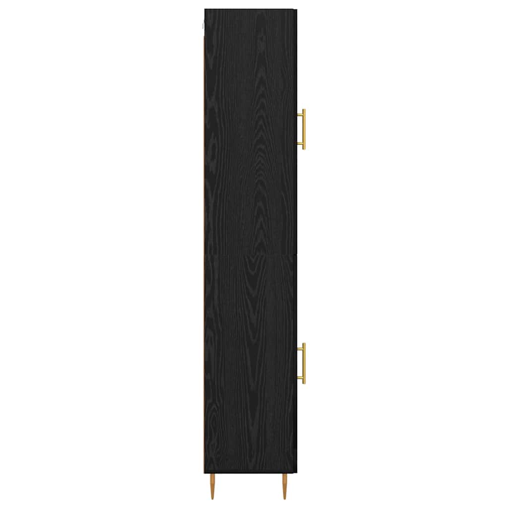 Highboard 2 pcs Crni hrast Konstruirano drvo