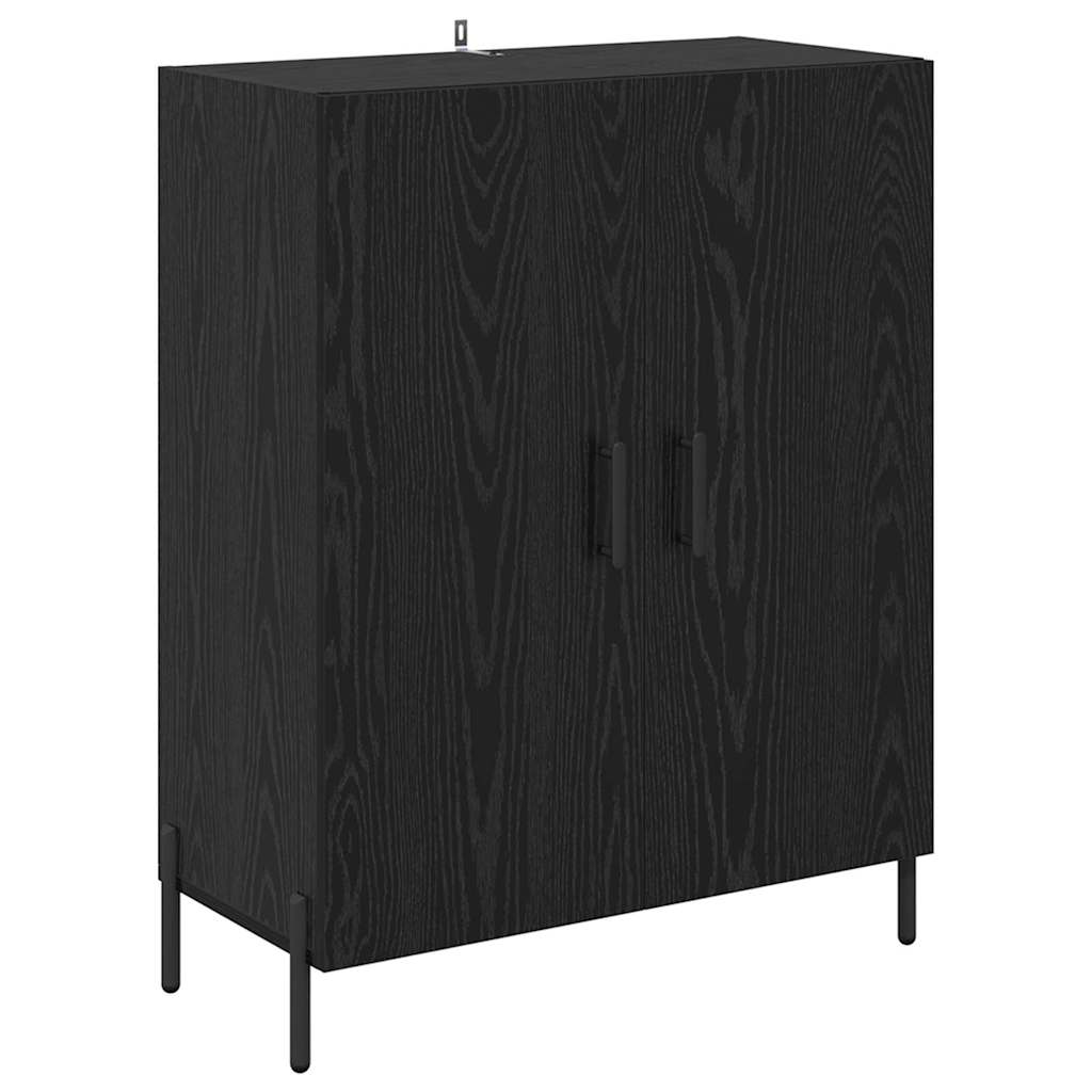 Highboard 2 pcs Crni hrast Konstruirano drvo