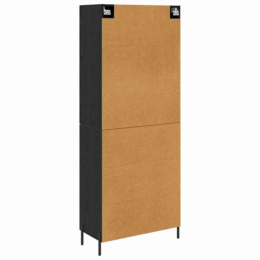 Highboard 2 pcs Crni hrast Konstruirano drvo
