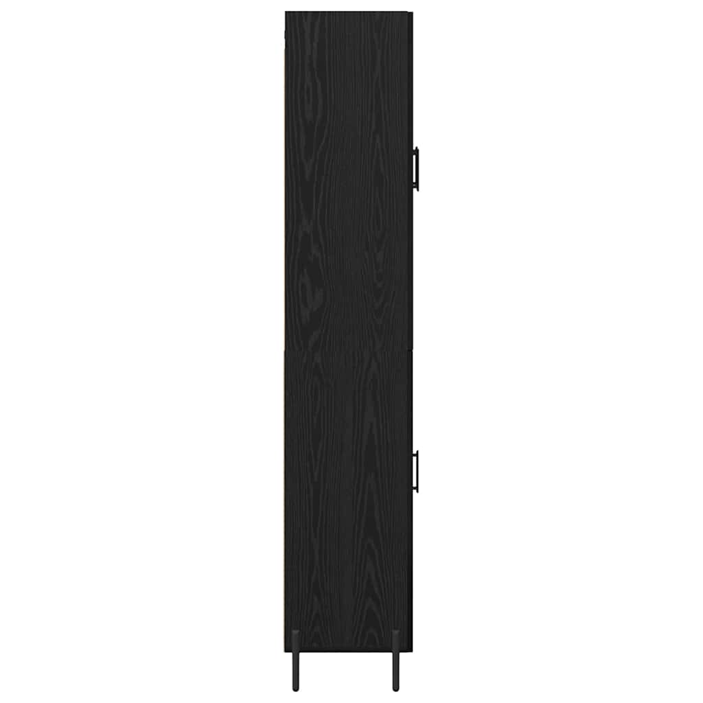 Highboard 2 pcs Crni hrast Konstruirano drvo