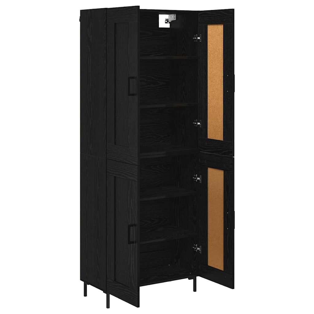 Highboard 2 pcs Crni hrast Konstruirano drvo