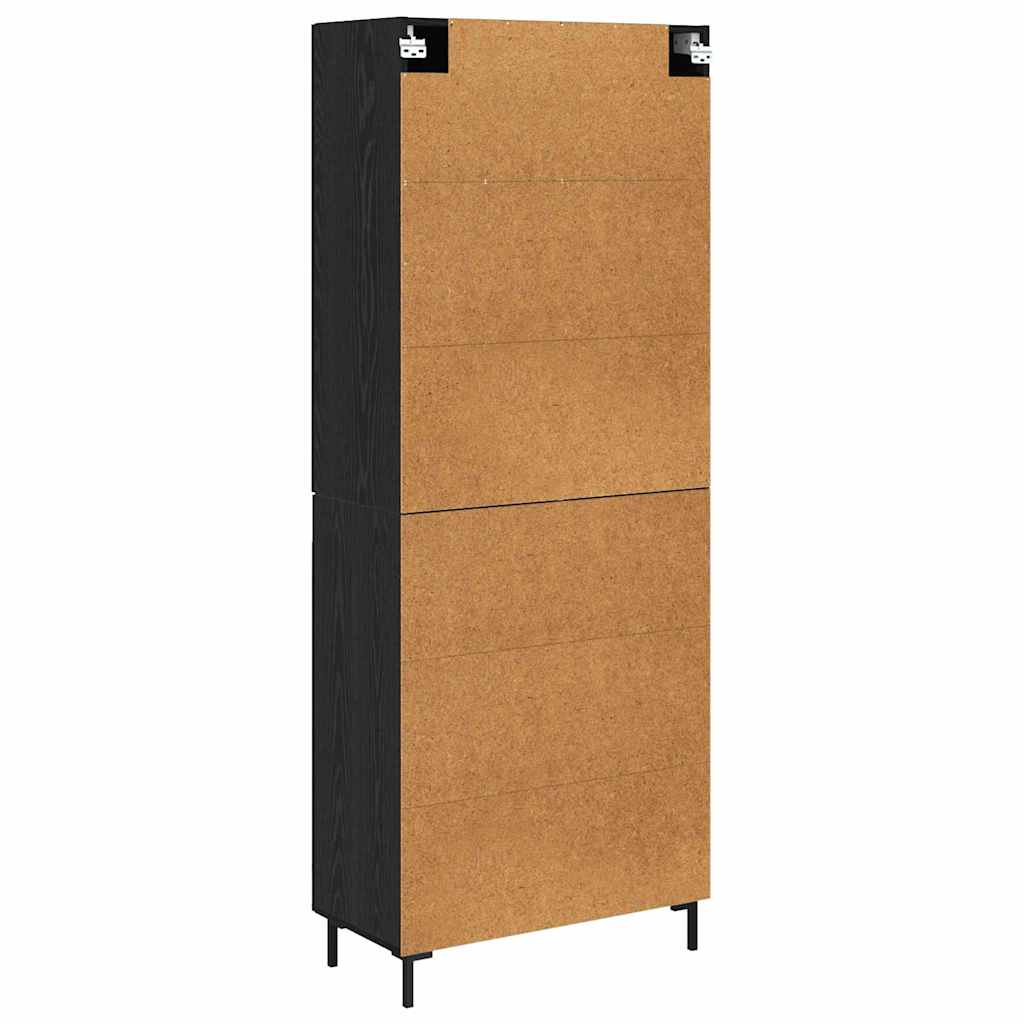 Highboard 2 pcs Crni hrast Konstruirano drvo