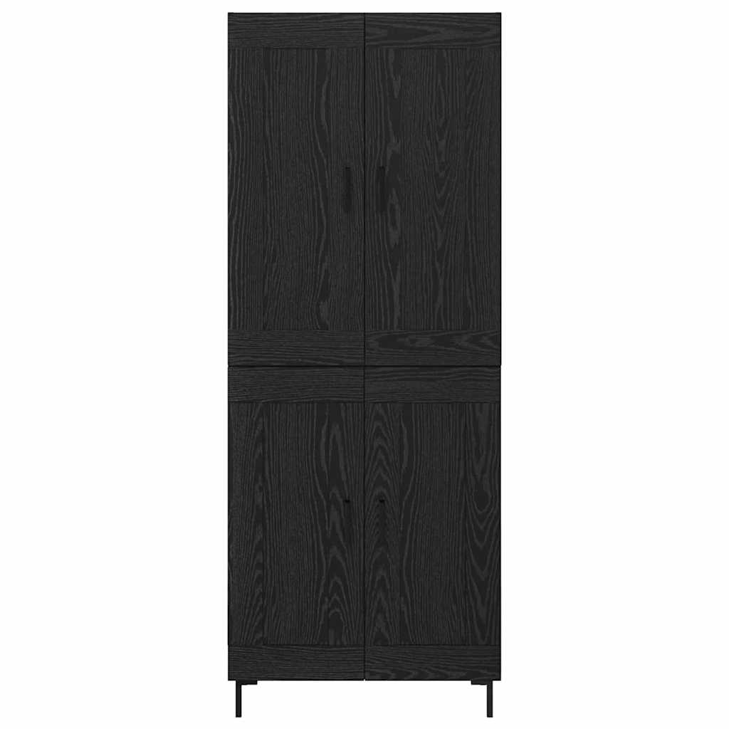 Highboard 2 pcs Crni hrast Konstruirano drvo