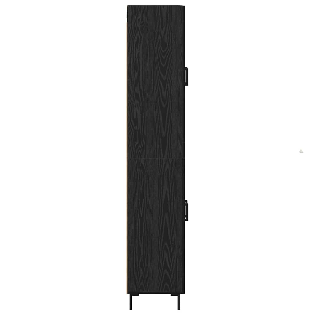 Highboard 2 pcs Crni hrast Konstruirano drvo