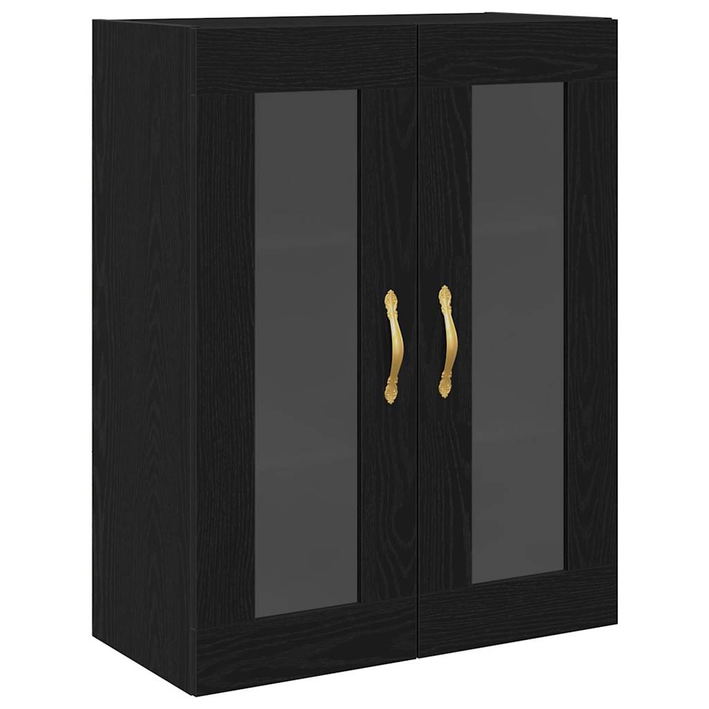 Highboard 2 pcs Crni hrast Konstruirano drvo