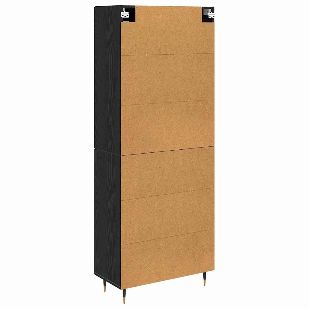 Highboard 2 pcs Crni hrast Konstruirano drvo