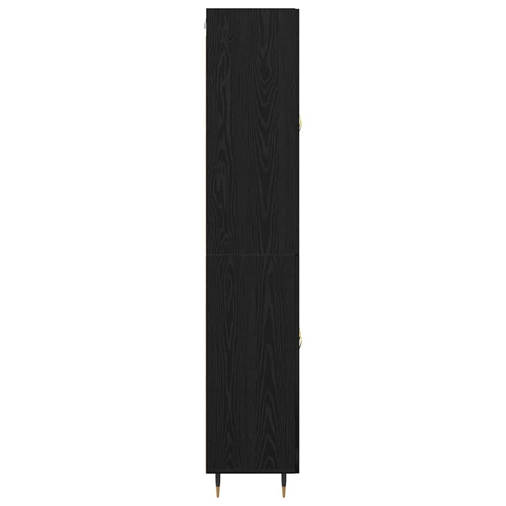 Highboard 2 pcs Crni hrast Konstruirano drvo