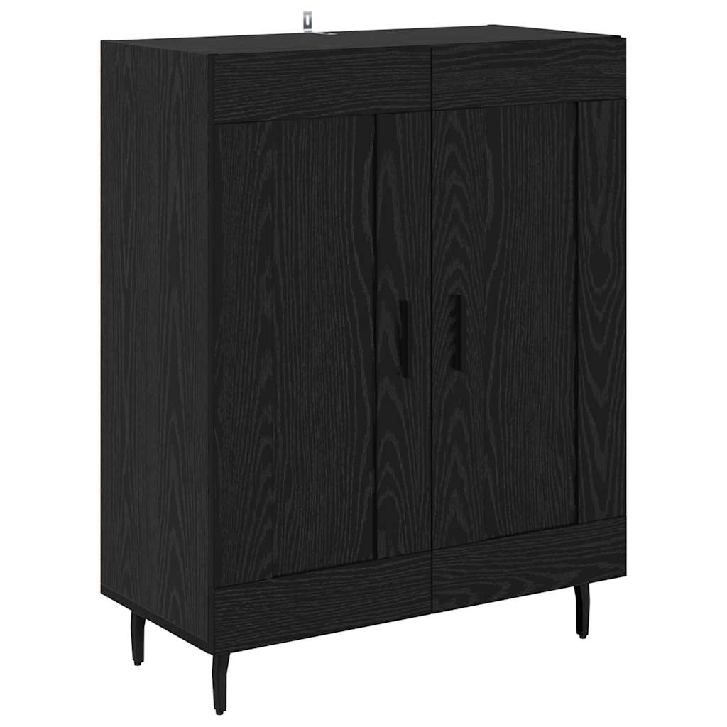 Highboard 2 pcs Crni hrast Konstruirano drvo