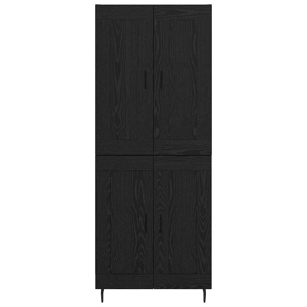 Highboard 2 pcs Crni hrast Konstruirano drvo