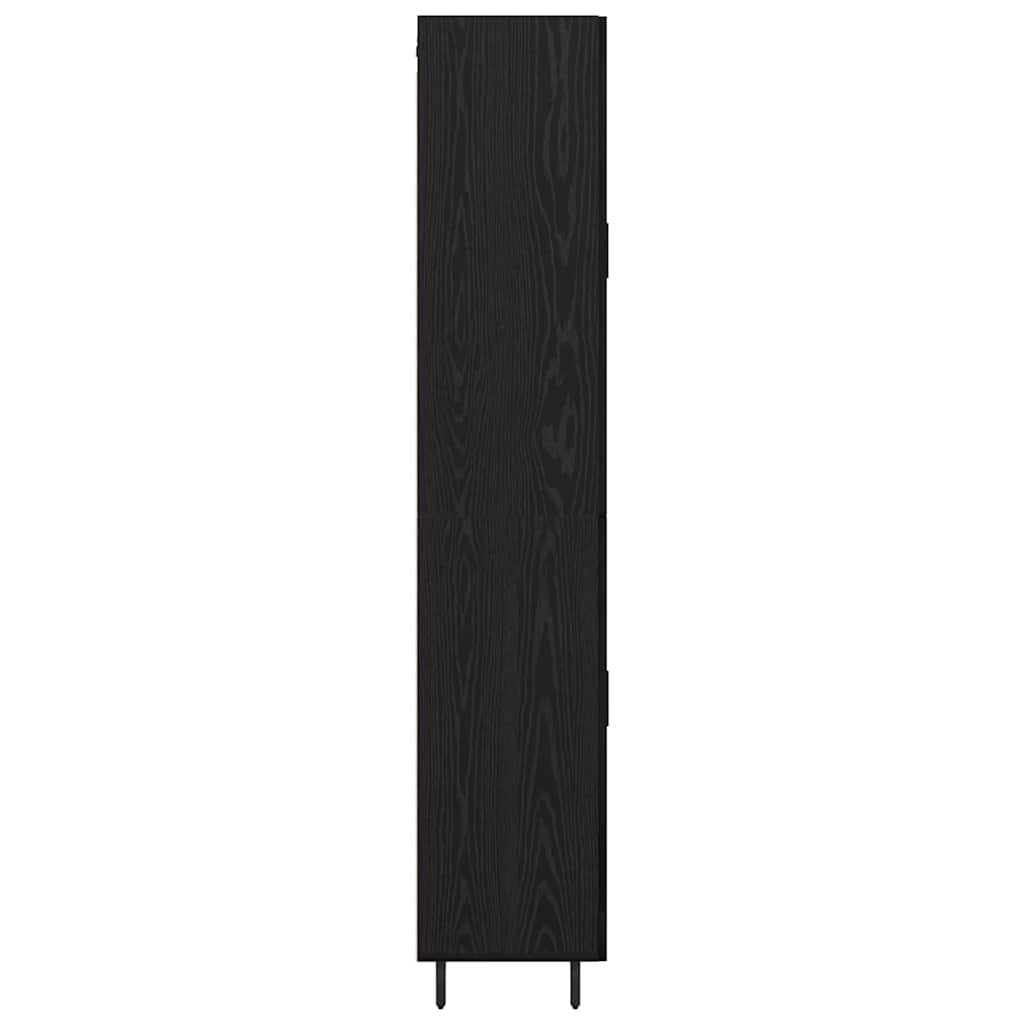 Highboard 2 pcs Crni hrast Konstruirano drvo