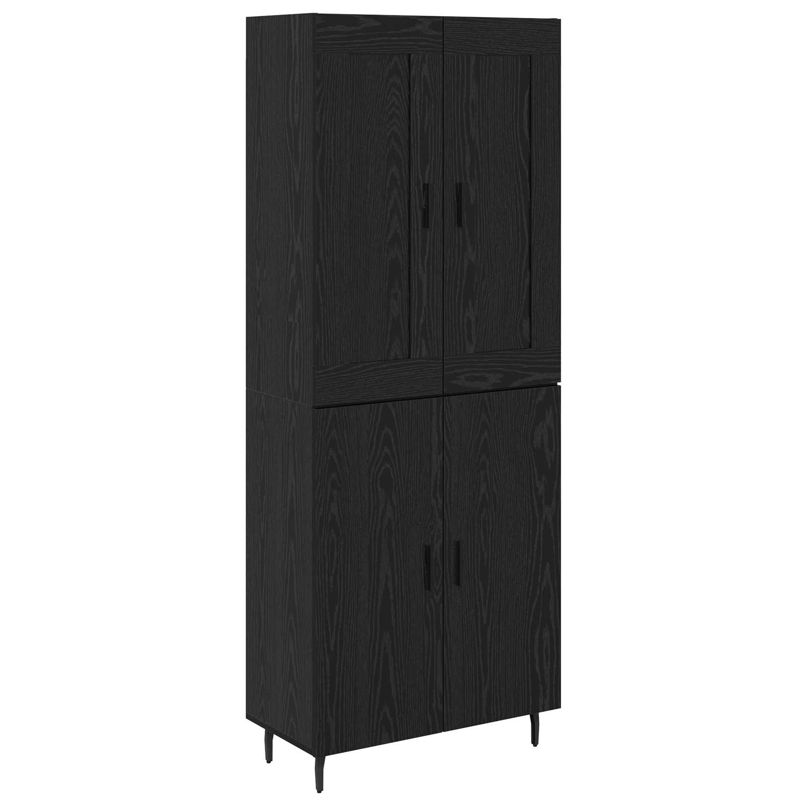 Highboard 2 pcs Crni hrast Konstruirano drvo
