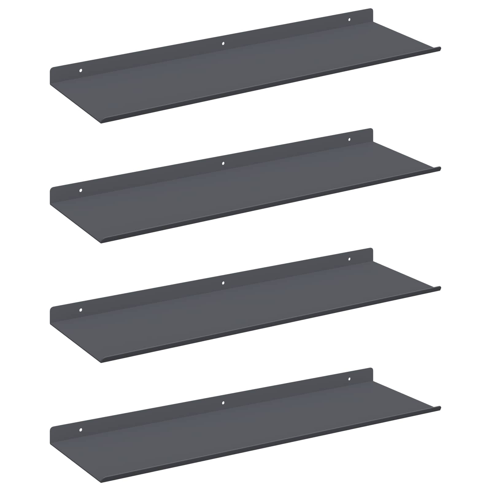 Lebdeća polica Zidne 4 pcs Antracit 60 x 18 x 2,5 cm Čelik