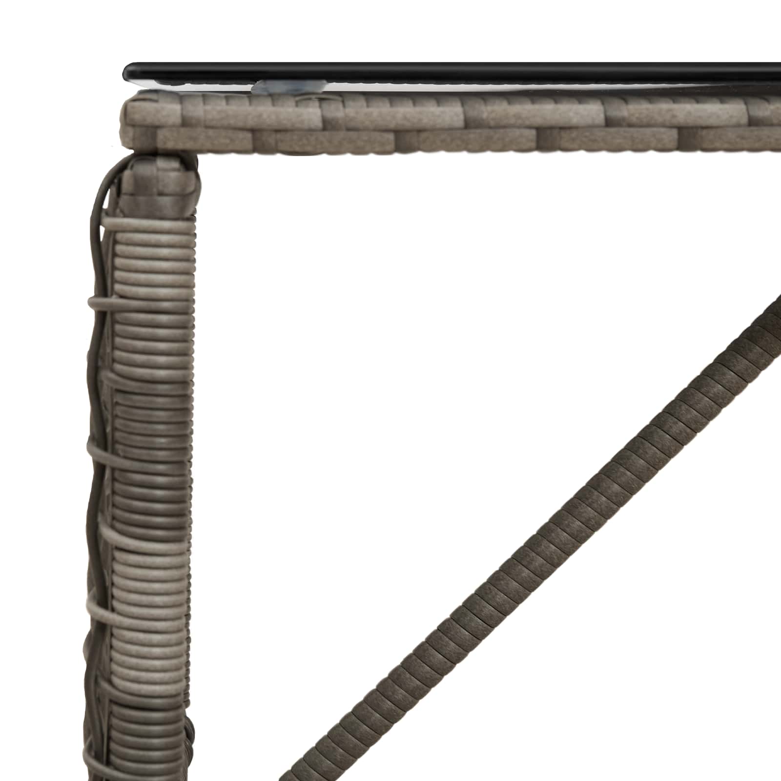 Vanjski stol Siva i crna 80 x 40 x 40 cm PE Rattan i Staklo