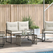 Vanjski stol Siva i crna 80 x 40 x 40 cm PE Rattan i Staklo