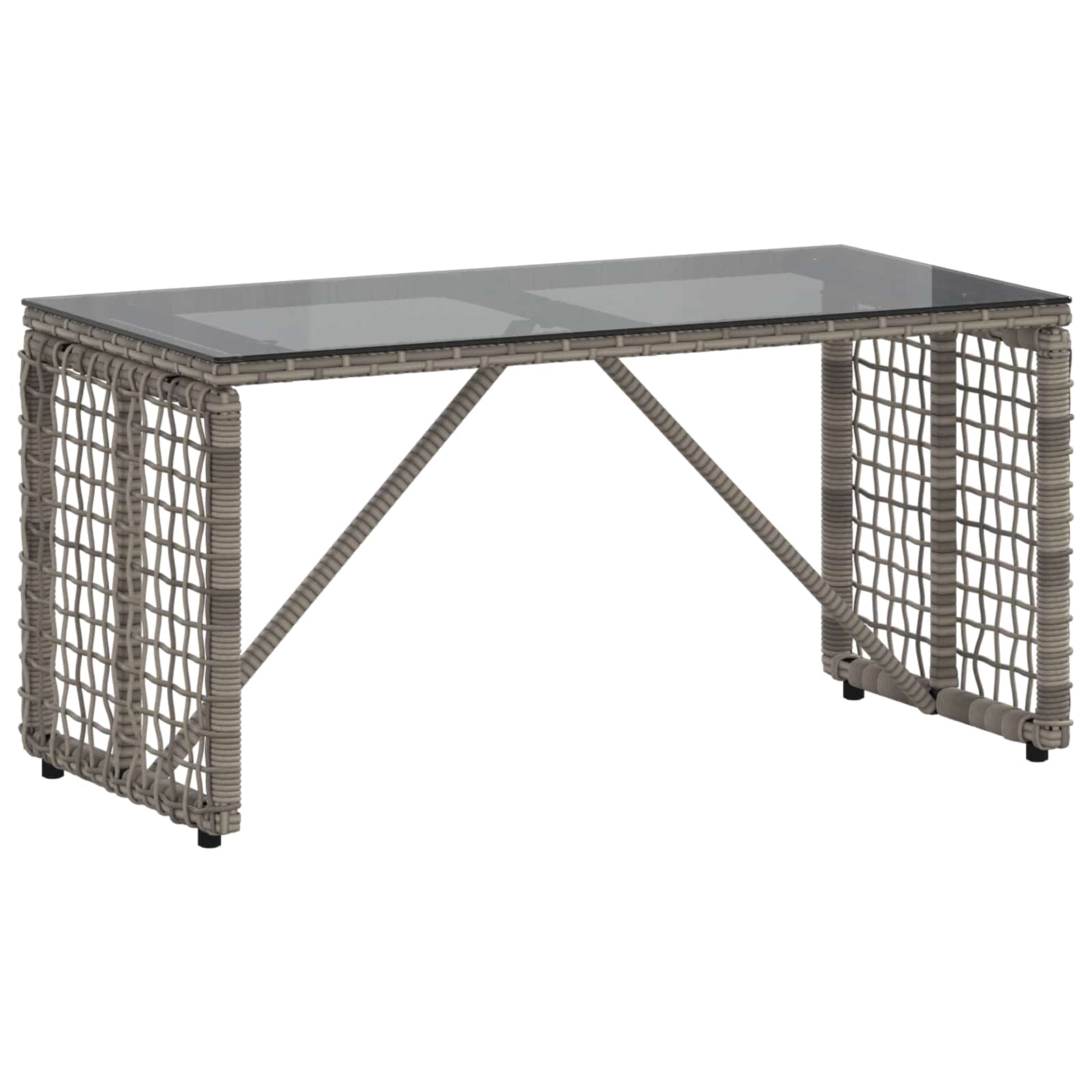 Vanjski stol Siva i crna 80 x 40 x 40 cm PE Rattan i Staklo