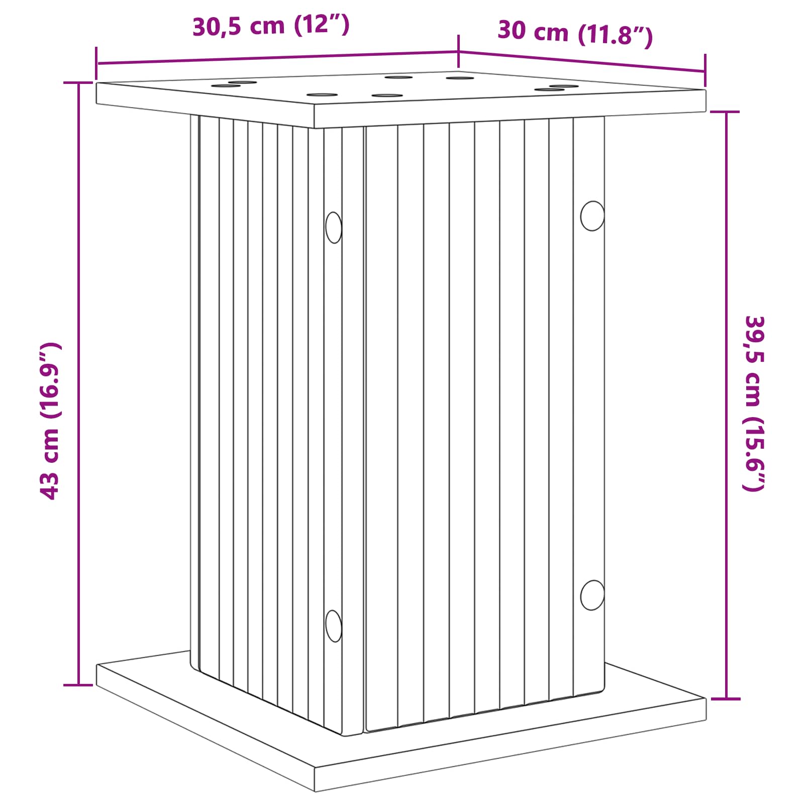 Stalak za biljke 2 pcs Betonska siva 30,5 x 30 x 43 cm