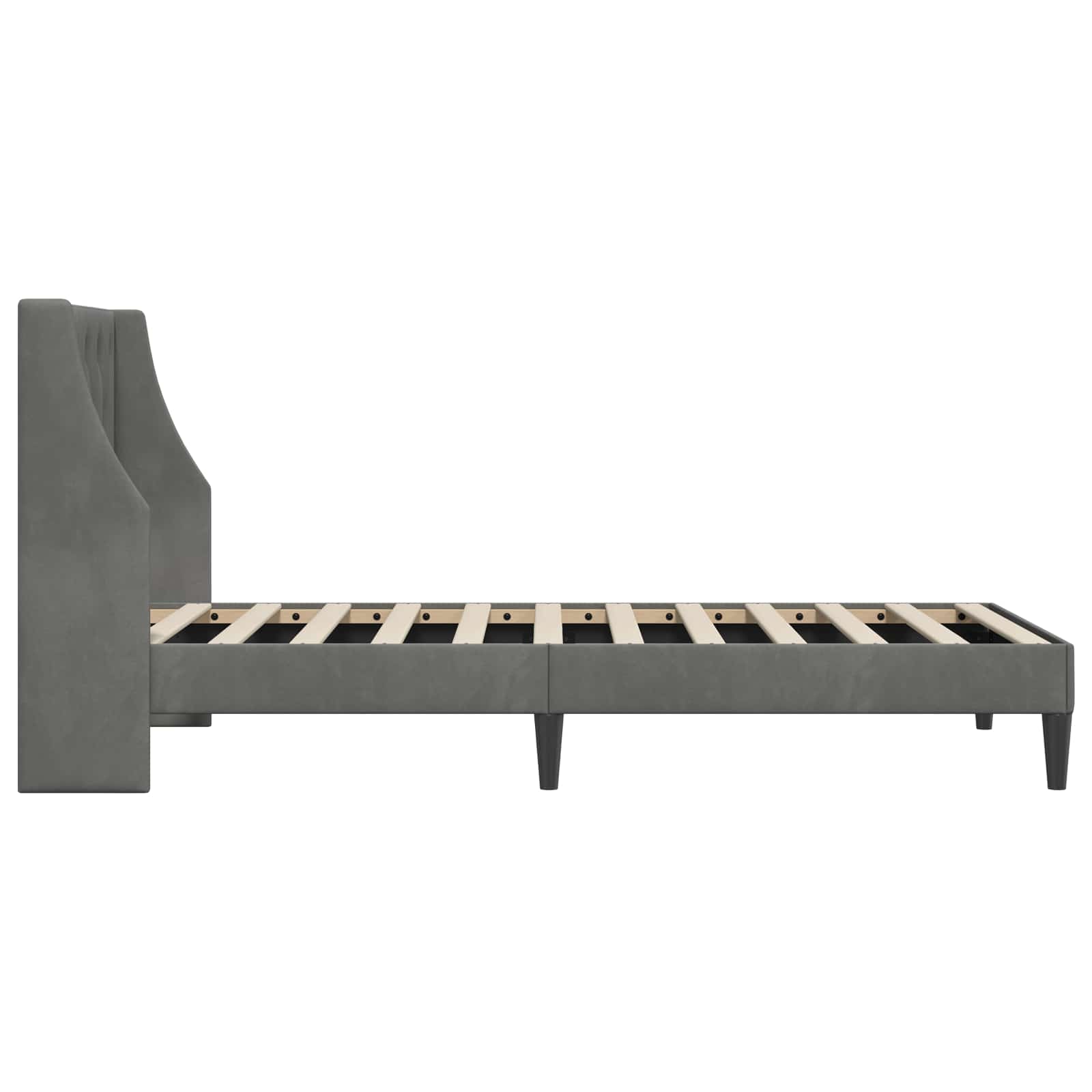 Krevetna konstrukcija Tamnosiva 100 x 203 cm Baršun