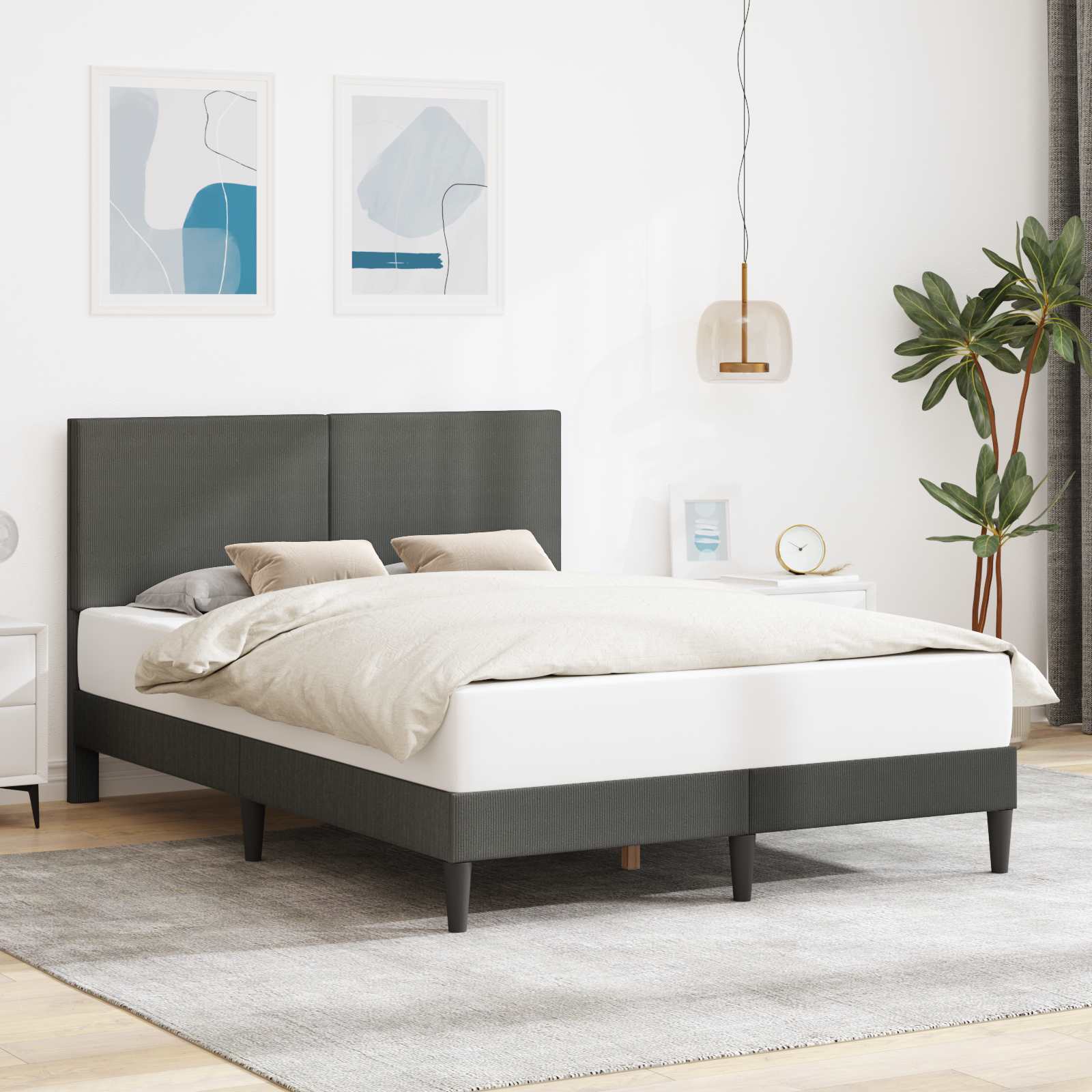 Krevetna konstrukcija Tamnosiva 140 x 190 cm Kordura tekstil